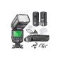 Neewer® Professional i-TTL camera Slave Camera Flash Set for Nikon D7100 D7000 D5300 D5200 D5100 D5000 D3200 D3100 D3300 D90 D800 D700 D300 D610 D300S, D3S D3X D3 D4 D600 D200 Including DSLR camera: Neewer flash with Auto Focus + 2.4Ghz Wireless shutter releases N1 + N3 Cable & Cable + Hard & Soft flash diffusers + lens cap holder (Electronics)