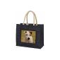 Parson Russell Terrier 'Love You Mum' Large black jute shopping bag Weihna