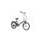 Karcher aluminum electric folding bike, 6-speed Shimano derailleur system with rear engine and Shimano hub dynamo, Silver, Frame height: 30 cm, tire size: 20 inches (50.8 cm), 280 347 (equipment)