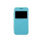 Kepuch Shine Shield Leather Case High Quality Ultra Thin Case Cover shell Smart Cover For Samsung Galaxy Core Prime G360 - Sky-blue (Electronics)