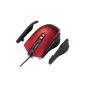 Perixx MX-1800R, Programmable Gaming Mouse - Red - 7 programmable buttons - Omron Micro switch - Avago ADNS3090 optical sensor - 400/800/1600/2000/3200/4000 dpi - Interchangeable side panels - Ultrapolling 125-1000 Hz (Electronics)