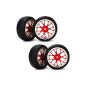 RC 1:10 flat racing car red Y-shaped hub rims Arrow Grain tire package of 4 (Toys)