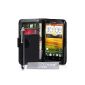 Hull HTC Desire X Black PU Leather Wallet Case Cover with Stylus (Accessory)