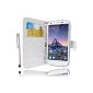 White Case Cover Luxury Wallet Wiko Cink Peax 2 and 3 + PEN FILM OFFERED !!!  (Electronic devices)