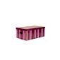 Home Zone - Pack of six storage boxes with lids resistant cardboard (52 x 30 x 20 cm) - Finish shaded pink stripes (Kitchen)