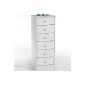 Chest pine white varnished drawers RONDO 6