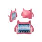 DURAGADGET rear shell pink monster silicone for iPad 2, the new iPad (iPad 3), iPad with Retina display (iPad 4, 4th Generation, 2012) Apple - protective case with handles + custom made stand designed keeping for children - 5 year warranty