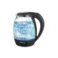 Glass kettle 1.7L 2,200 watts with exculsiver blue LED light 360 ° wireless (Electronics)