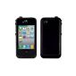 Alienwork iPhone 4, iPhone 4S protective shell Four Water resistant black plastic AP437-01 (Wireless Phone Accessory)