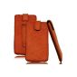 General Genuine Leather Case for LG E460 Optimus L5 II 2 in Tan Washed Look Gürteltasche cappuccino bag + REAL cowhide + Top Quality Design Upholstery Leather Phone Case Cover Extensible sleeve loop Premium belt loop Side Pocket Holster Case (Electronics)