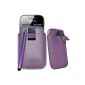 Accessory Pouch Pocket Case Purple Master-Slip Faux Leather Violet pen for iphone 4S (Electronics)