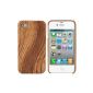 kwmobile® Hard Case with Wood Design for Apple iPhone 4 / 4S in Light Brown (Wireless Phone Accessory)