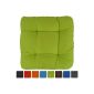 Seat cushion chair cushion Pillow - Capri | very comfortable - plain | 40x40x8cm | light green (household goods)