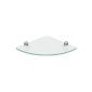 Glass shelf / corner shelf Corner + Jam | 2 sizes | 3 designs | 250x250x8 mm - satin / silver