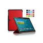 IVSO Slim Smart Cover Case for Samsung Galaxy Tab 10.5 Tablet S Function with Sleep / Wake Automatic (Red) (Electronics)