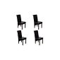4 chairs chair high-backed dining chairs dining table group sitting black (household goods)