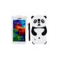 Hunye 3D Silicone Case Cover for Samsung Galaxy S5 Panda Case Protection shell black / white with stylus (Electronics)