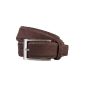 Bugatti Belt Men's Belts Suede Leather Belt Brown (Textiles)