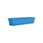 Planter TOSCANA COLOURS 80 cm plastic with coasters, color: light blue