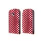 ECENCE 14030402 Samsung Galaxy S3 mini i8190 Mobile Phone Case Flip Case Cover gatefold cover retro red white dotted included screen protector (accessory)