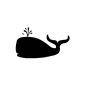 Whale repositionable Slate children Baby Bedroom Wall Sticker Decal games (Kitchen)