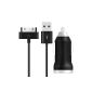 kwmobile® Car Charger for Apple iPhone 3G 3GS 4 4S and the iPod Touch - Ultra-compact charger cable, USB adapter, 1000mA (Wireless Phone Accessory)