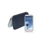 Flip Case Cover blue cover replacement battery Samsung I9300 Galaxy S3 I9305 (Electronics)