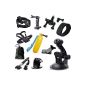 Mounting accessories Set 13 in 1 for GoPro Hero 4/3/3 + / 2 + chest strap + Head Strap + telescopic monopod + handlebar mount + suction cup + diving swimming monopod + wrist strap + 360 mounts Clip (Electronics)