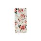 JIAXIUFEN New models TPU Silicone Skin Case Cover Case Phone Case Bumper for Apple iPhone 4 4S - Pink Flower (Electronics)
