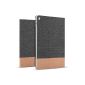 Torras Ultra-Slim Flip Leather Case for iPad Air 2, Canvas + Leather Superficial Treatment, Canvas Series Black (Electronics)