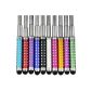 Beiuns® 10 x capacitive touch (retractable - crystal) Touchscreen Stylus Stylus Touchpen / Display - Touch Pen Touchstylus and anti-dust for all Smartphone Mobile Phone PDA Tab Tablet PC (Apple iPhone 3GS 4 4S 5 5S 5C / iPad mini 2 3 4 Air / iPod iTouch - Serie Samsung Galaxy S2 S3 S4 / Mega / Note 2 3 / Serie Tab Samsung Galaxy Tab 2 P5100 P5110 P7500 P7510 P7501 P7511 P7100 P7300 P7310 P1000 P1010 P3100 P3110 - SONY Xperia i1 Series M UL Honami Xperia Xperia Z Ultra - LG Optimus - HTC ONE M7 M4 Butterfly - BlackBerry Playbook - ASUS Transformer Eee Pad TF300 - B1 Acer Iconia A510 A511 A700 mit System iOS, Andriod, Windows Phone etc (Electronics)