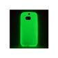 youcase - Day'n'Night Case HTC One M8 Glow Cover Cover Green Gel Silicone TPU Green (Electronics)