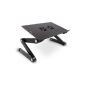 Lavolta bed table Folding Recliner Support for PC Notebook Acer Advent Alienware Apple Asus Compaq Dell Fujitsu Siemens EiSystems HP Lenovo MSI Packard Bell Samsung Sony Toshiba - Section Mouse - Cooler - Fans 2x - Black (Electronics)