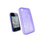 iGadgitz Silicone Case Skin Cover Case Durable Crystal Gel TPU (thermoplastic polyurethane), colored hull Purple with butterflies pattern Apple iPhone 4 HD 16gb & 32gb gb + Screen Protector (Electronics)