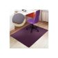 Trendy protective floor mat for hard floors | PVC and phthalate | Purple / Purple | 120 x 75 cm