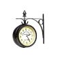 Two-sided wall clock Retrolook GRAND CENTRAL Bahnhofsuhr antique style garden clock