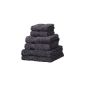Linens Limited Set of 6 hotel towels SUPREME Egyptian cotton, 500 g / m², dark gray