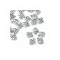 FACILLA® 50 CHARMS PENDANTS HEART SILVER 9MM Made With Love (Jewelry)