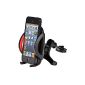 Mudder Universal Car Air Vent Mount holder cell docking station for mobile phone iPhone 4 4S 5 of 5 s 5C, Samsung Galaxy S3 S4 S5 Galaxy Note 2 3, LG G2, Moto X Droid HTC One, Nexus 5, system GPS Navigation (red) (Wireless Phone Accessory)