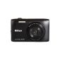 Nikon Coolpix S3600 digital camera (20 megapixel, 8x opt. Wide-angle zoom, 6.9 cm (2.7 inch) TFT LCD screen, image stabilization, Dynamic Fine-Zoom, HD) black (Electronics)