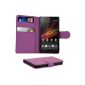 kwmobile® CASE PORTFOLIO elegant and practical with business card compartment and credit card for Sony Xperia Z in Lilas (Wireless Phone Accessory)