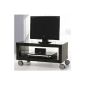 Design TV Stand 80 x 40 cm TV stands with wheels, Hifi shelf black high gloss