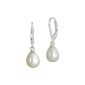 SilberDream Earrings - earrings white freshwater pearl earrings - 9mm - Sterling Silver 925/1000 for Women - SDO168W (Jewelry)