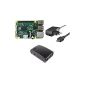 Starter Set: Raspberry Pi Model B 2 and 2000mA power adapter 2A and black housing