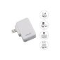 [Version renewed and all smart Ports] ieGeek®- letouch (5V / 4.8A) 4 ports USB universal charger kit -Power bin-socket Interchangeable with EU / US / UK / AU for multi USB Wall Charger / Travel with Smart IC for iPhone / iPad / iPod Android & Windows Phone / Tablet, USB device charger, etc. (White) (Electronics)