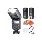Neewer® NW685C E-TTL II * High Speed ​​Sync * 1 / 8000s HSS LCD display Speedlite flash flash flash kit for Canon 5D Mark II / III 7D 30D 40D 50D 60D 400D / XTi 450D / XSi 500D / 550D T1i / T2i 600D / 650D T3i / t4i 1000D / XS 1100D / T3 DSLR cameras, includes: (1) Neewer NW685C flash + (1) 3 in 1 2.4GHz Wireless Flash Trigger + (1) 35-piece color gel filters + (1) Deluxe Lightning Case + (2) Cable (C1-C3 cable + cable) (Electronics)
