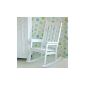 Large Still rocking chair chair CLARA, white, solid wood, height: 118cm