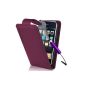 Supergets® Case for Apple iPhone 3G 3GS Faux Leather Cell Phone Case Cover bowl in purple, mini stylus, protector, Accessories Set (Electronics)