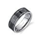 Revoni Tour de Force - Black Titanium Ring alliance - Inspiration for men - width.  8 mm - Size 61 (Jewelry)