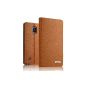 Labato book style Flipstyle Sansung Galaxy Note 4 Case Case Brown Leather LBT SN4-01F20 (Electronics)